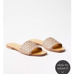 Loft Woven Leather Slide Sandals